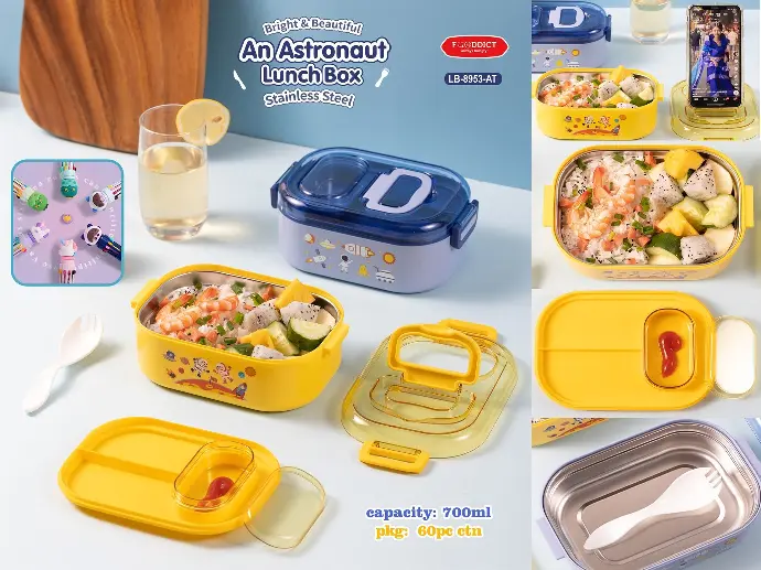 Space Theme Lunch Box Comes With 10 Color Ball Pen -700ML