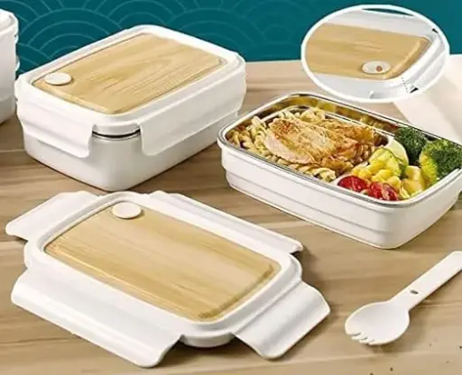 Wooden Style Thermoware Kids Lunch Box - 800ML Stainless Steel